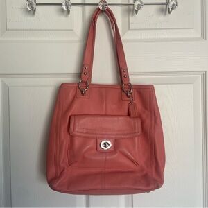 Coral Coach tote bag